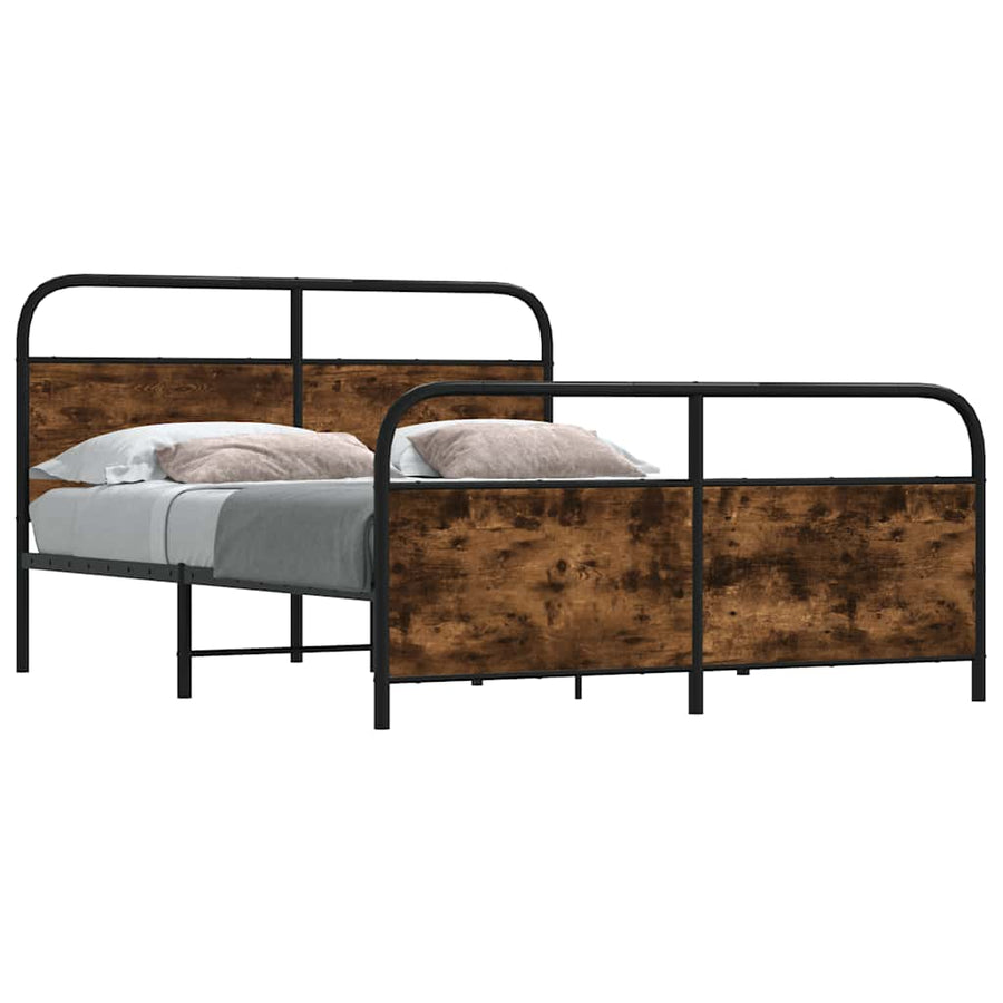 Bedframe zonder matras metaal gerookt eikenkleurig 150x200 cm