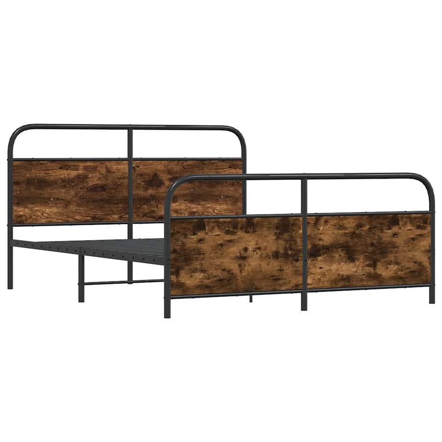 Bedframe zonder matras metaal gerookt eikenkleurig 160x200 cm