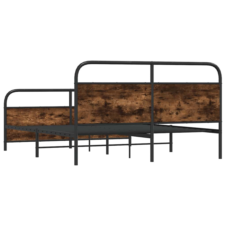 Bedframe zonder matras metaal gerookt eikenkleurig 160x200 cm