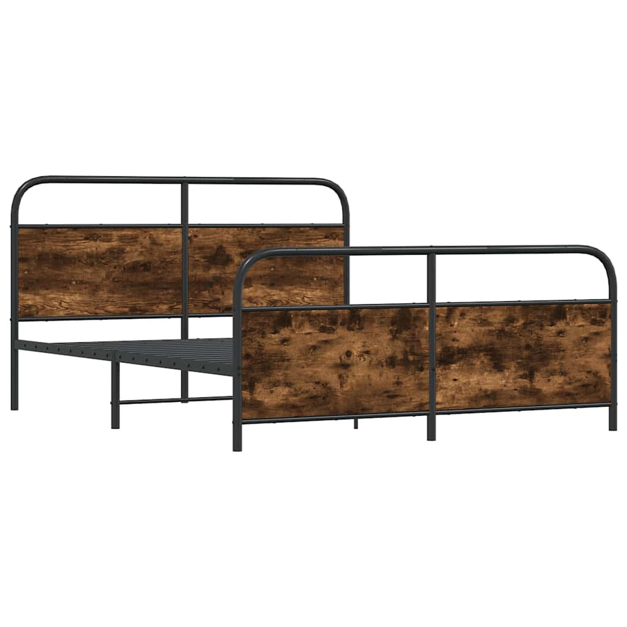 Bedframe zonder matras metaal gerookt eikenkleurig 180x200 cm