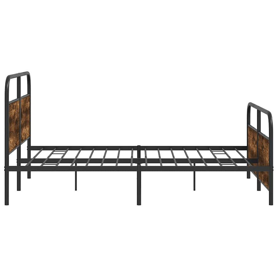 Bedframe zonder matras metaal gerookt eikenkleurig 180x200 cm
