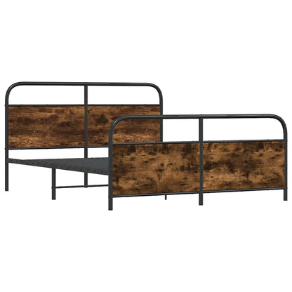 Bedframe zonder matras metaal gerookt eikenkleurig 193x203 cm