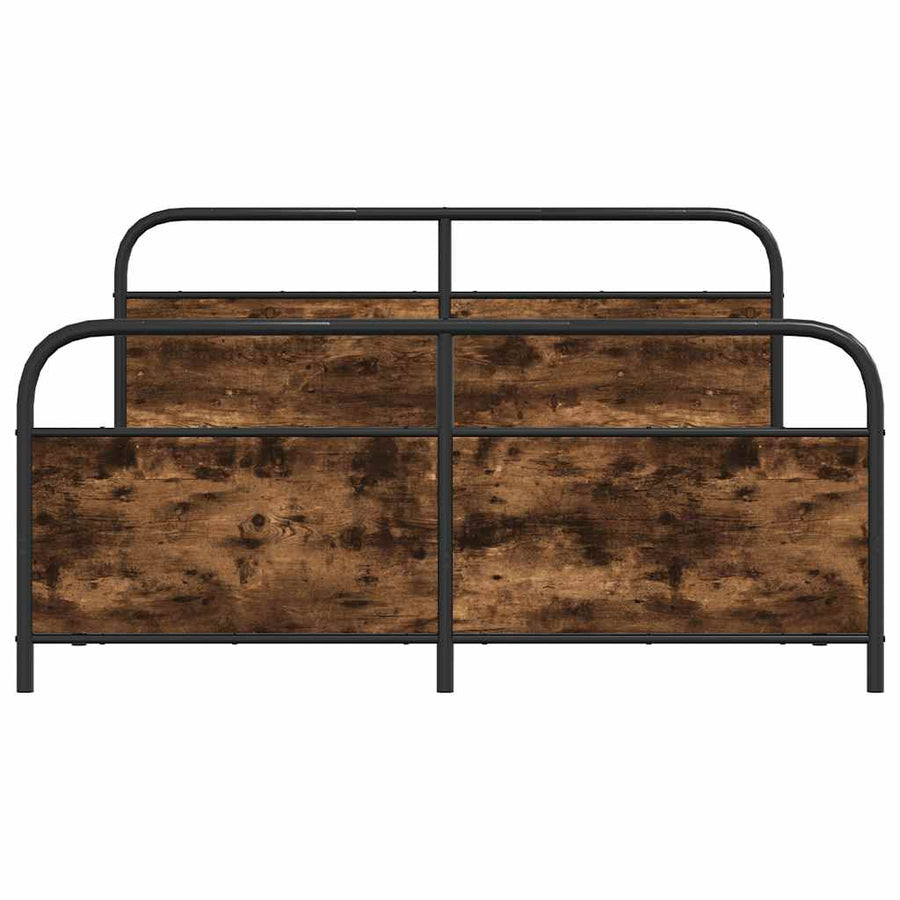 Bedframe zonder matras metaal gerookt eikenkleurig 193x203 cm