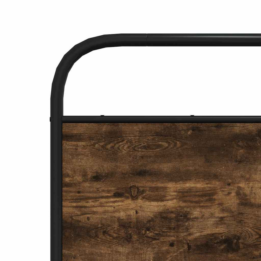 Bedframe zonder matras metaal gerookt eikenkleurig 193x203 cm
