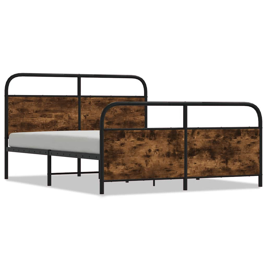 Bedframe zonder matras metaal gerookt eikenkleurig 200x200 cm