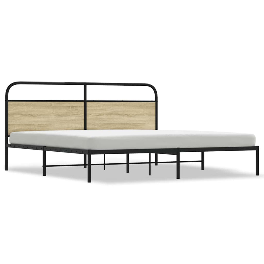 Bedframe zonder matras metaal sonoma eikenkleurig 180x200 cm