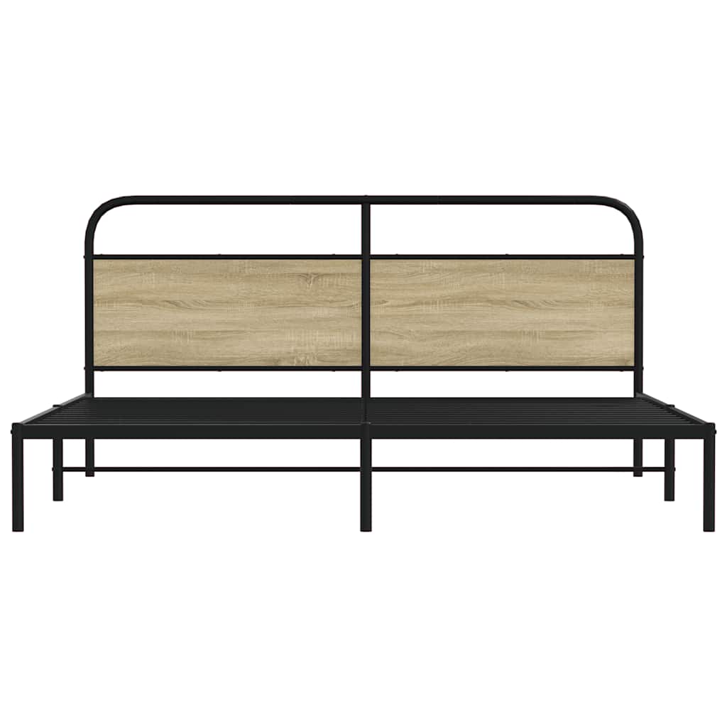 Bedframe zonder matras metaal sonoma eikenkleurig 180x200 cm
