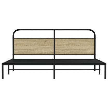Bedframe zonder matras metaal sonoma eikenkleurig 180x200 cm