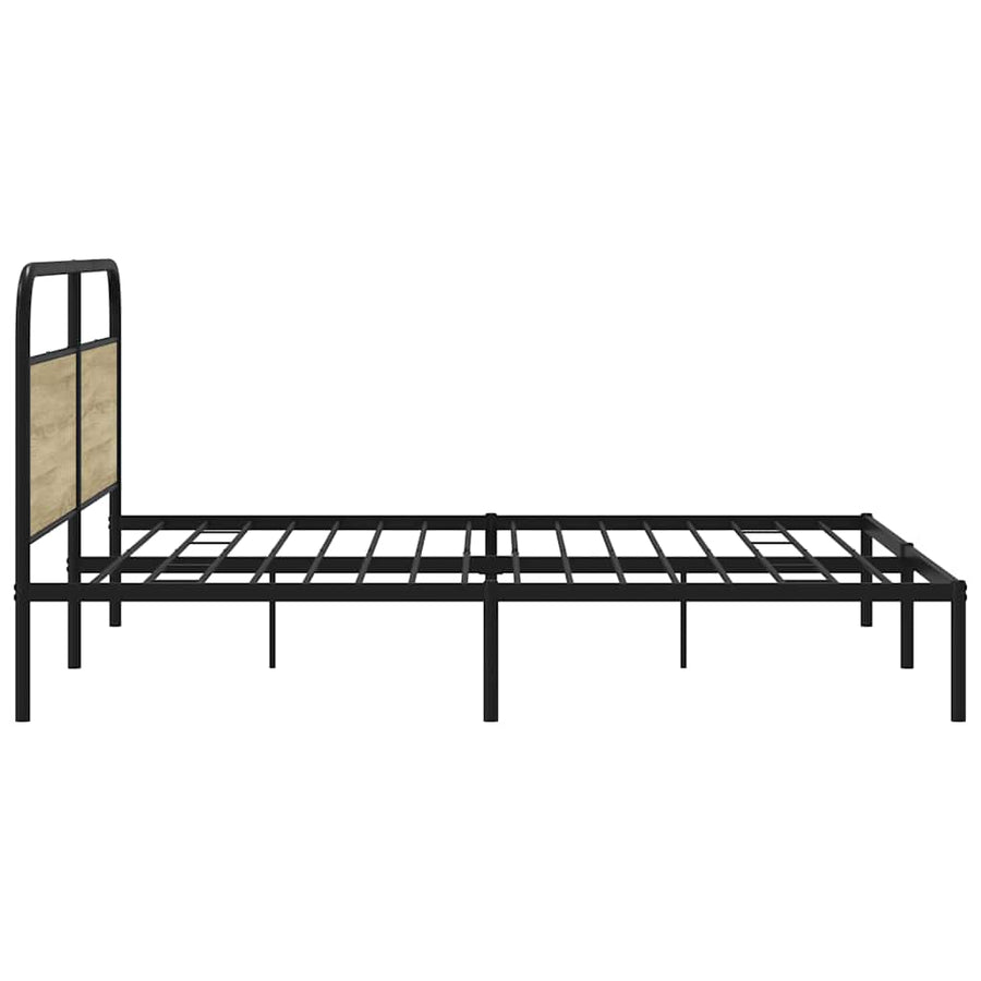 Bedframe zonder matras metaal sonoma eikenkleurig 180x200 cm