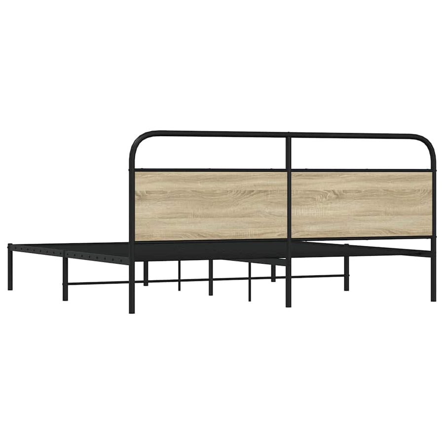 Bedframe zonder matras metaal sonoma eikenkleurig 180x200 cm