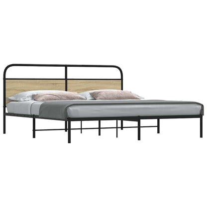 Bedframe zonder matras metaal sonoma eikenkleurig 180x200 cm