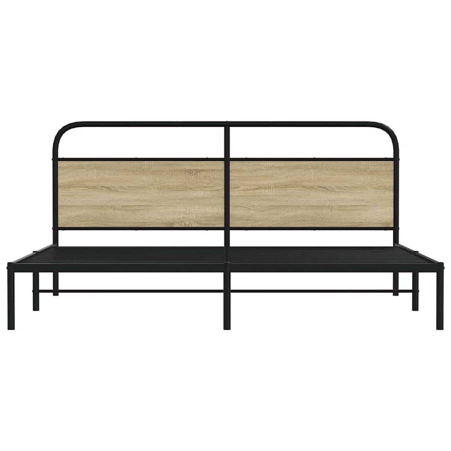 Bedframe zonder matras metaal sonoma eikenkleur 200x200 cm
