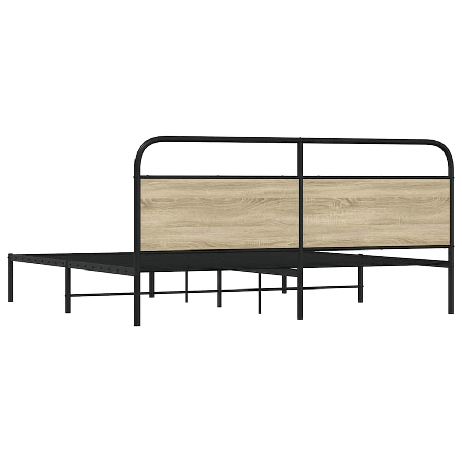 Bedframe zonder matras metaal sonoma eikenkleur 200x200 cm