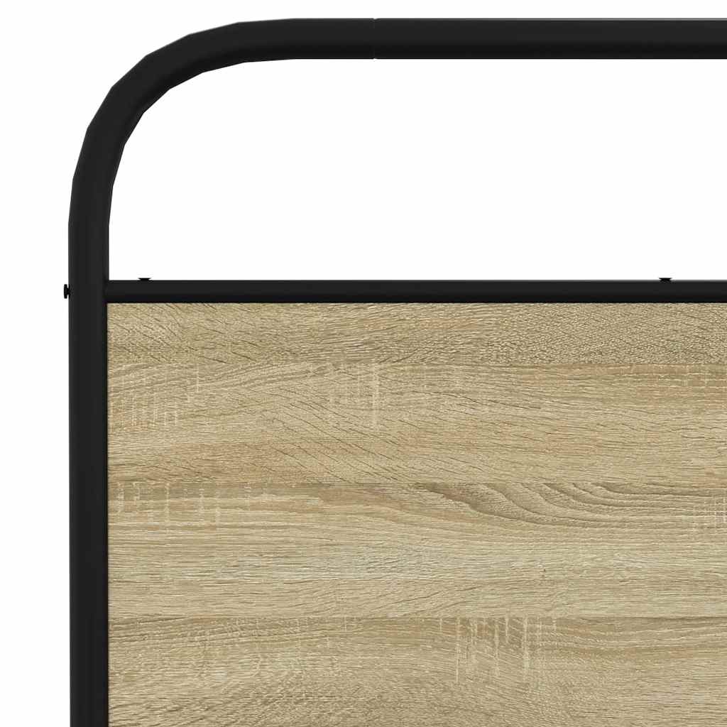 Bedframe zonder matras metaal sonoma eikenkleur 200x200 cm