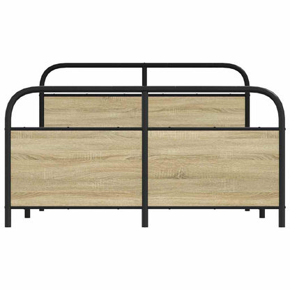 Bedframe zonder matras metaal sonoma eikenkleurig 137x190 cm