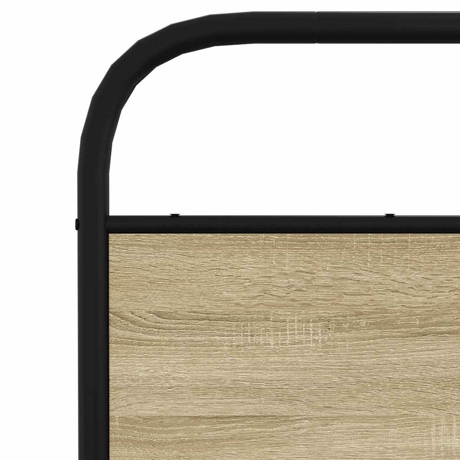 Bedframe zonder matras metaal sonoma eikenkleurig 137x190 cm