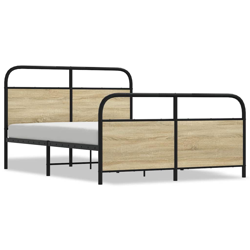 Bedframe zonder matras metaal sonoma eikenkleurig 140x190 cm