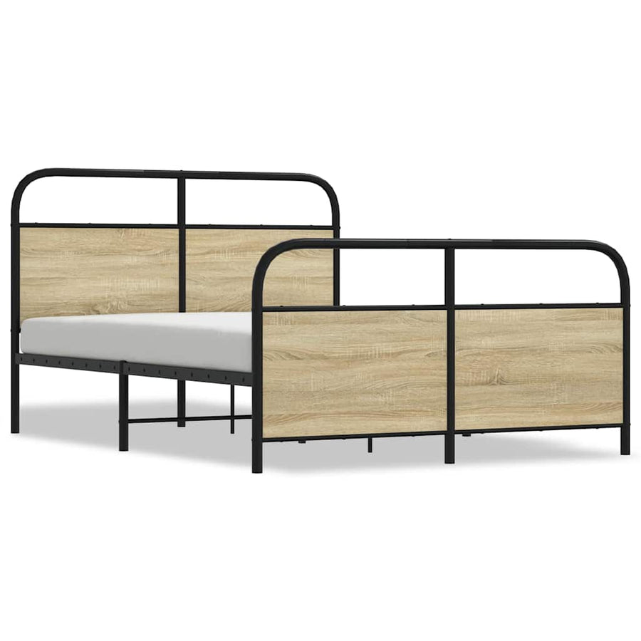 Bedframe zonder matras metaal sonoma eikenkleurig 140x190 cm