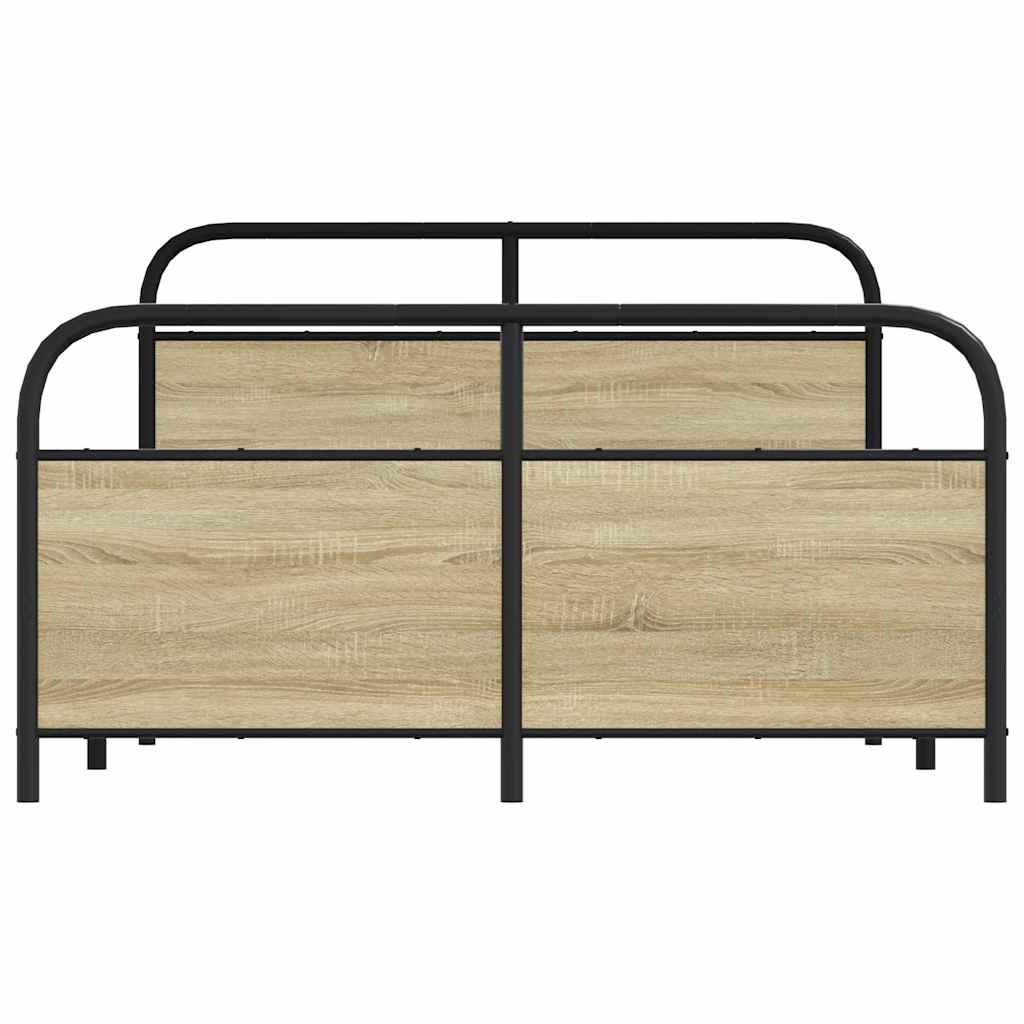Bedframe zonder matras metaal sonoma eikenkleurig 140x190 cm