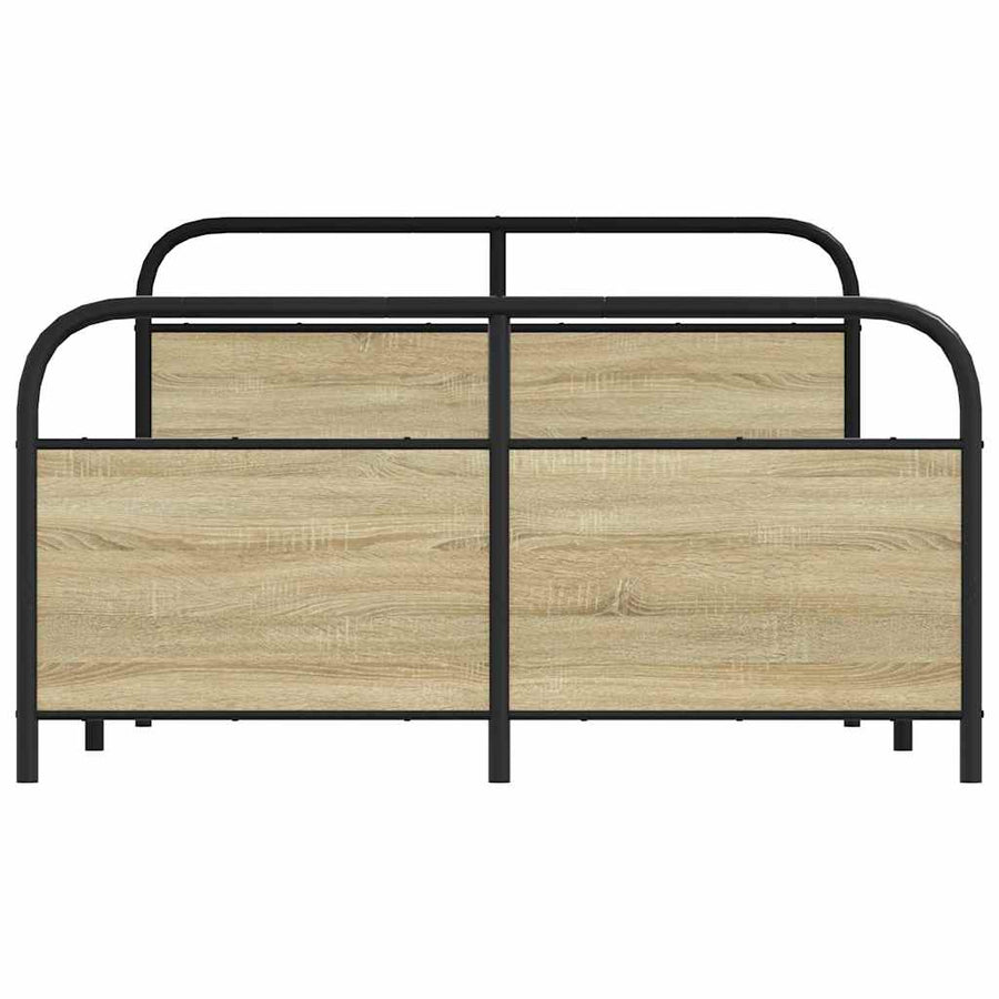 Bedframe zonder matras metaal sonoma eikenkleurig 140x190 cm