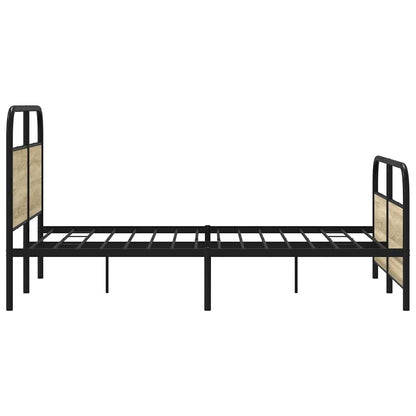 Bedframe zonder matras metaal sonoma eikenkleurig 140x190 cm