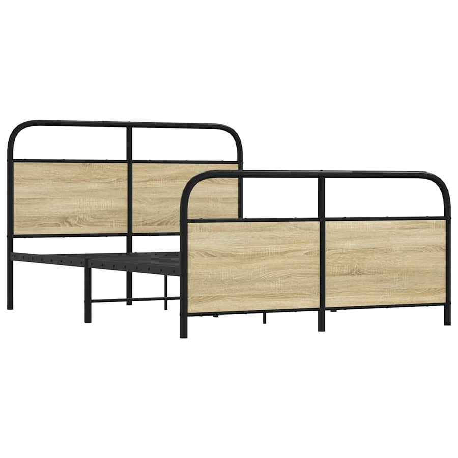 Bedframe zonder matras metaal sonoma eikenkleurig 140x200 cm