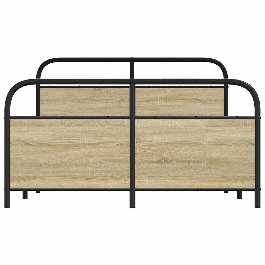 Bedframe zonder matras metaal sonoma eikenkleurig 140x200 cm
