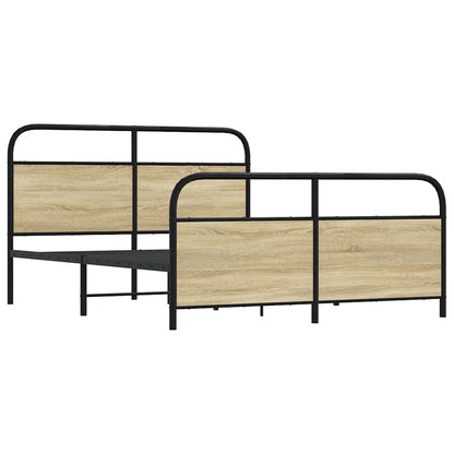 Bedframe zonder matras metaal sonoma eikenkleurig 150x200 cm