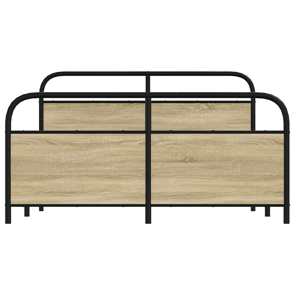Bedframe zonder matras metaal sonoma eikenkleurig 150x200 cm