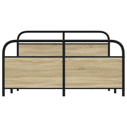 Bedframe zonder matras metaal sonoma eikenkleurig 150x200 cm