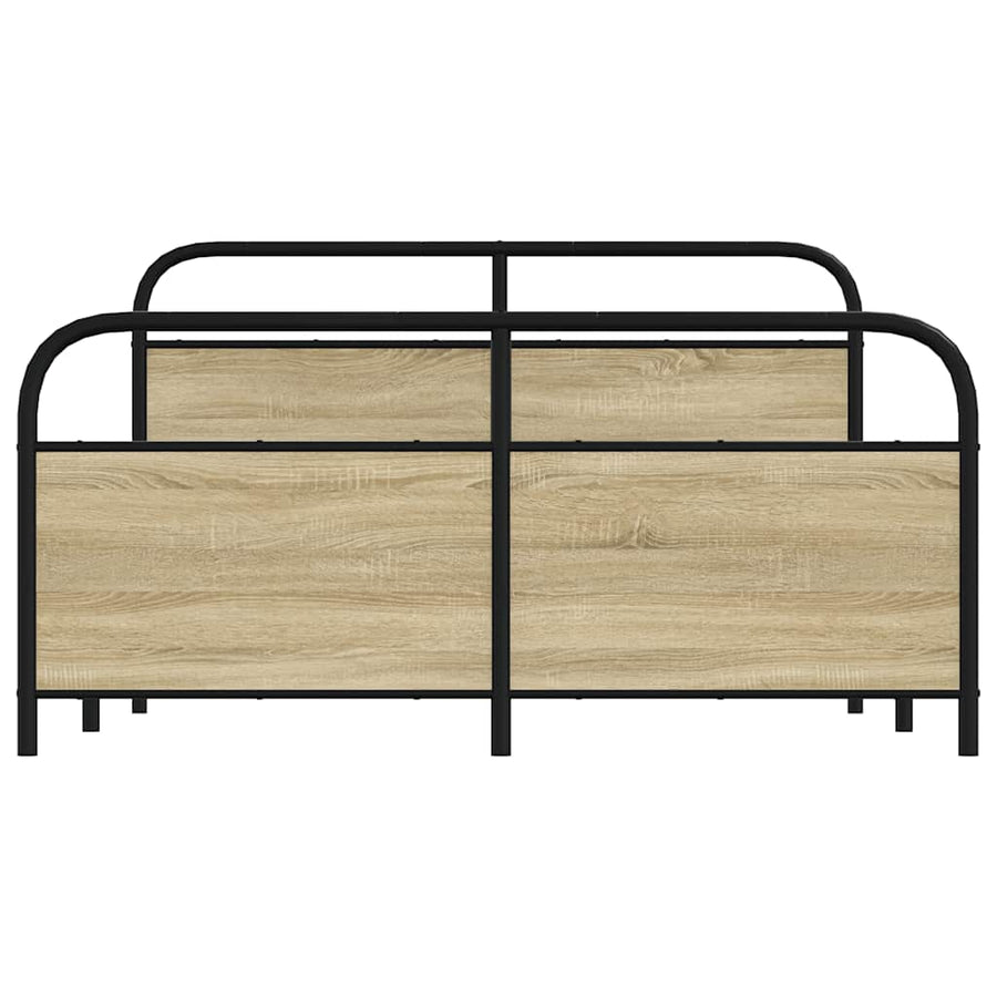 Bedframe zonder matras metaal sonoma eikenkleurig 150x200 cm