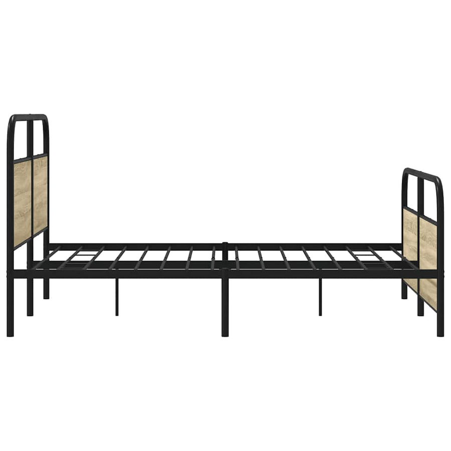 Bedframe zonder matras metaal sonoma eikenkleurig 150x200 cm