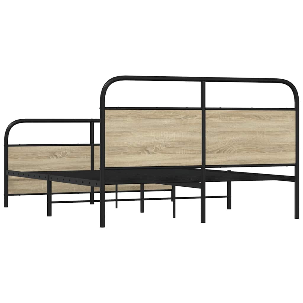 Bedframe zonder matras metaal sonoma eikenkleurig 150x200 cm