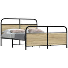 Bed frame without mattress metal Sonoma oak-coloured 150x200 cm