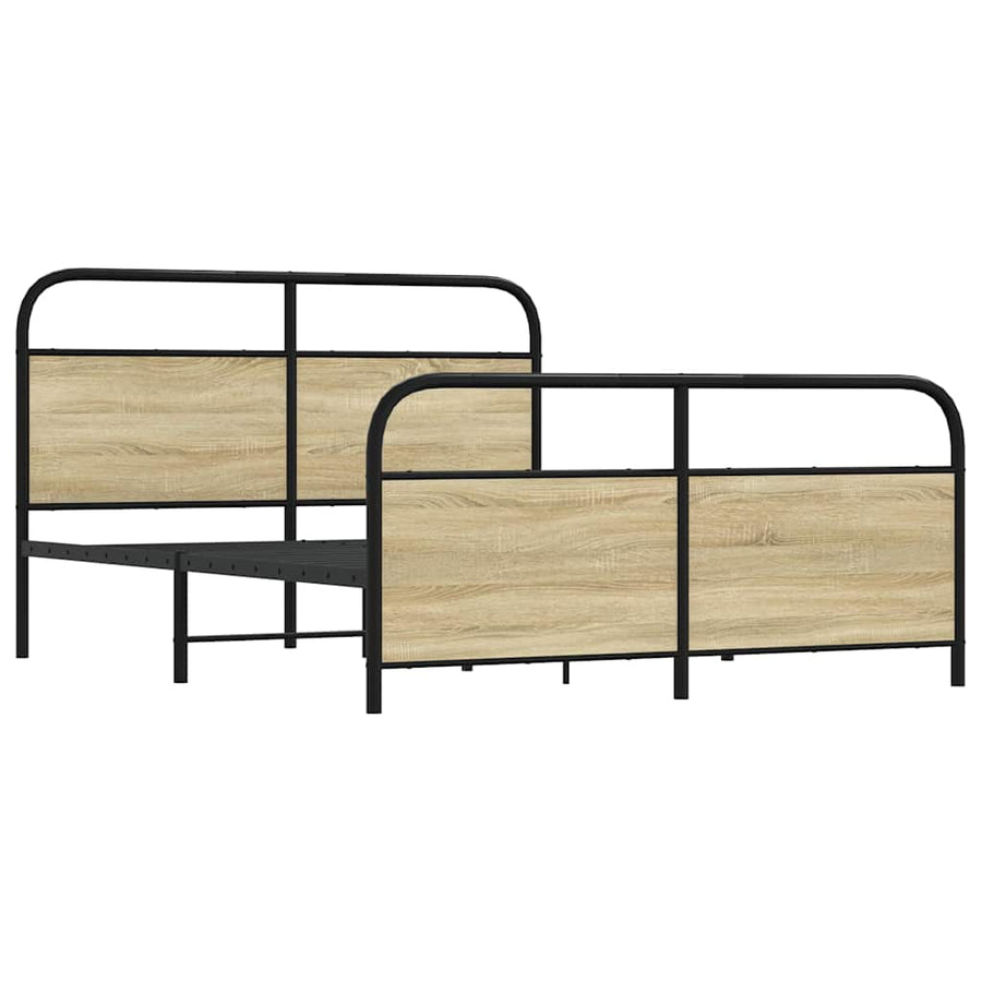 Bedframe zonder matras metaal sonoma eikenkleurig 160x200 cm
