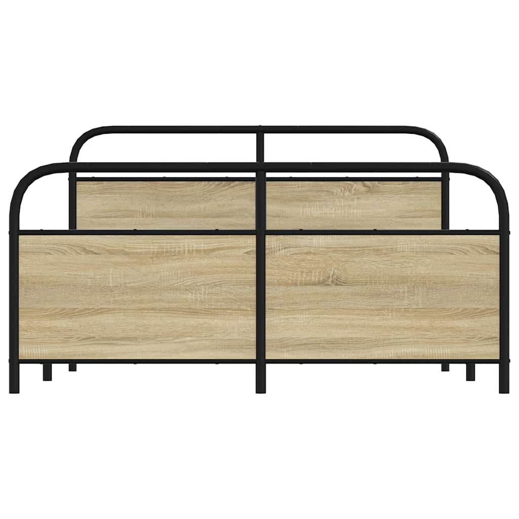 Bedframe zonder matras metaal sonoma eikenkleurig 160x200 cm