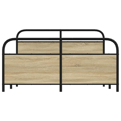 Bedframe zonder matras metaal sonoma eikenkleurig 160x200 cm