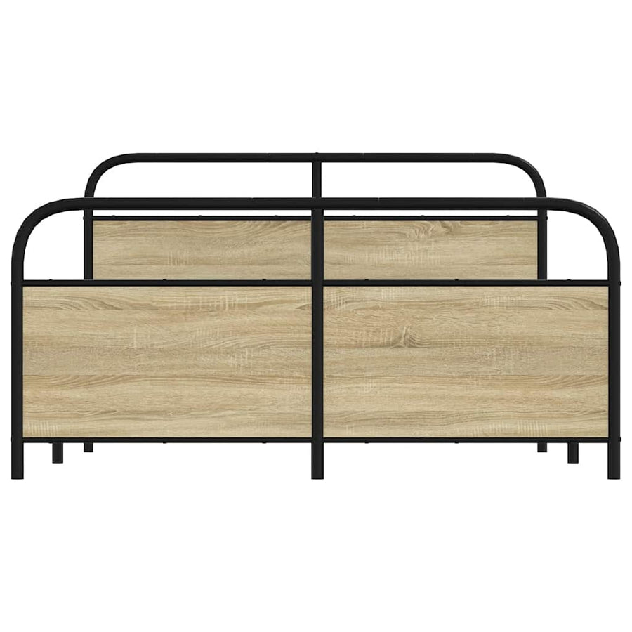 Bedframe zonder matras metaal sonoma eikenkleurig 160x200 cm