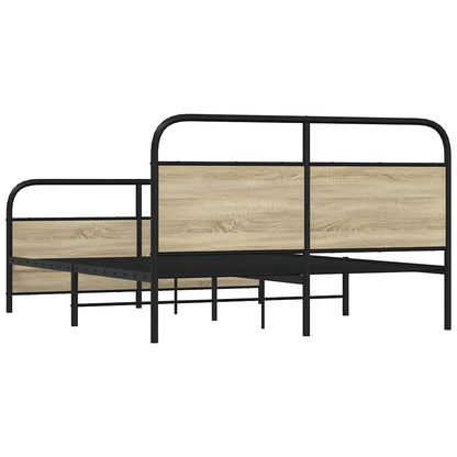 Bedframe zonder matras metaal sonoma eikenkleurig 160x200 cm