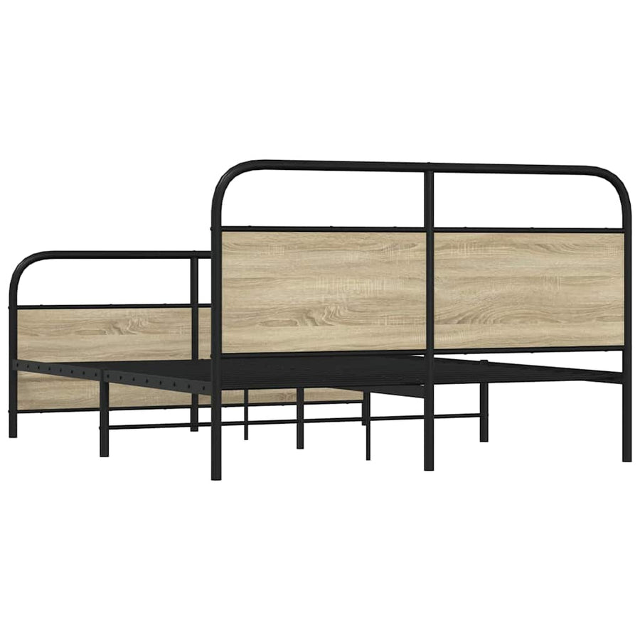 Bedframe zonder matras metaal sonoma eikenkleurig 160x200 cm