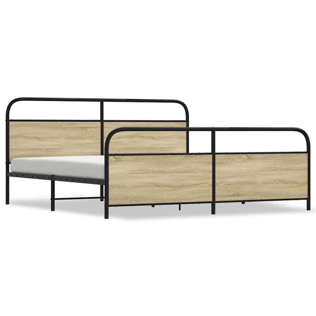 Bedframe zonder matras metaal sonoma eikenkleurig 180x200 cm