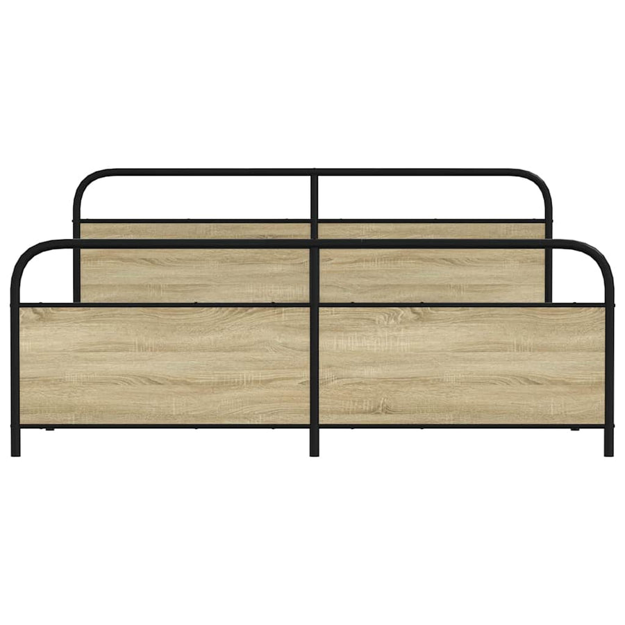 Bedframe zonder matras metaal sonoma eikenkleurig 180x200 cm