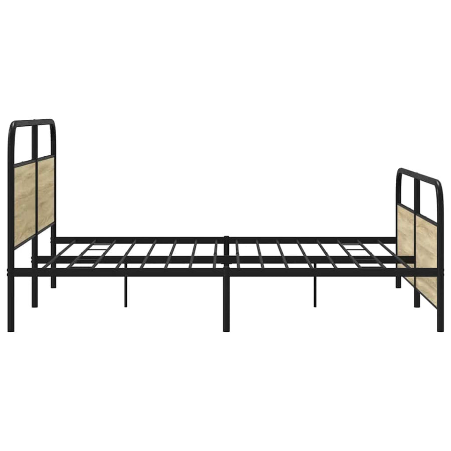 Bedframe zonder matras metaal sonoma eikenkleurig 180x200 cm