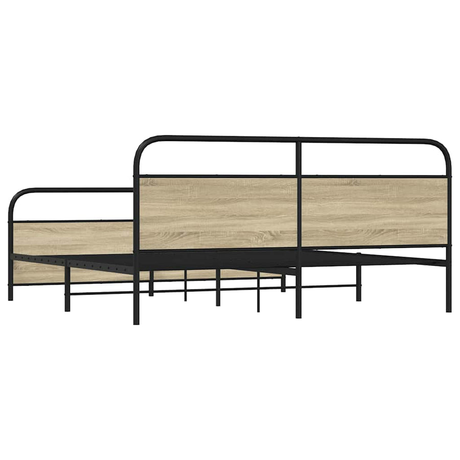 Bedframe zonder matras metaal sonoma eikenkleurig 180x200 cm