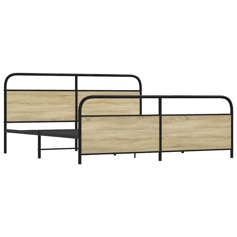 Bedframe zonder matras metaal sonoma eikenkleurig 183x213 cm