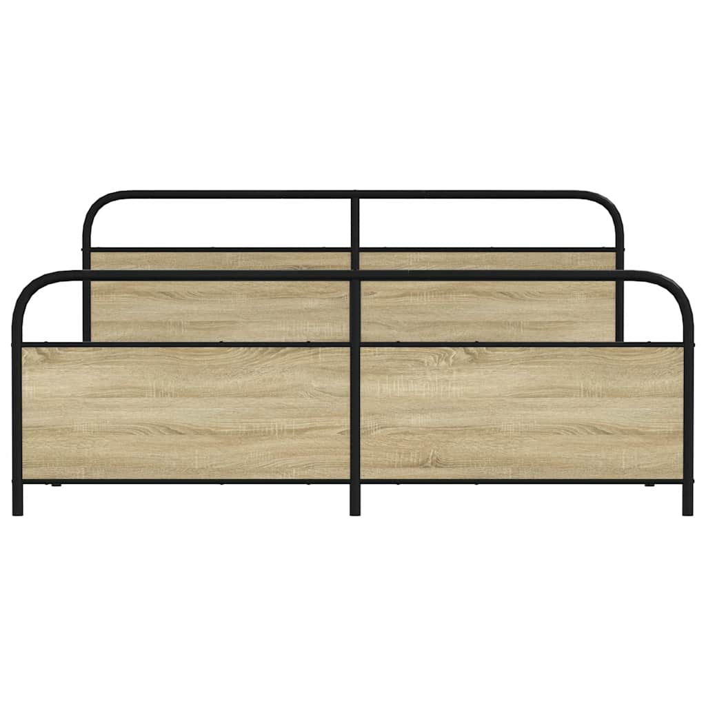 Bedframe zonder matras metaal sonoma eikenkleurig 183x213 cm