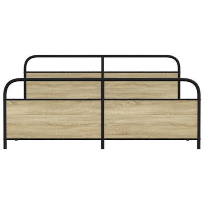 Bedframe zonder matras metaal sonoma eikenkleurig 183x213 cm