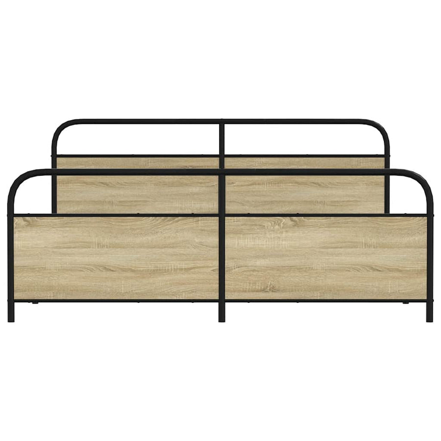 Bedframe zonder matras metaal sonoma eikenkleurig 183x213 cm