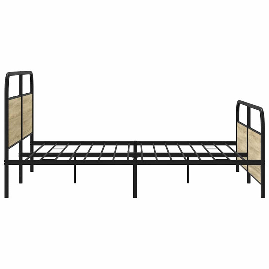 Bedframe zonder matras metaal sonoma eikenkleurig 183x213 cm