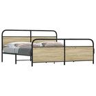 Bed frame without mattress metal Sonoma oak-colored 193x203 cm